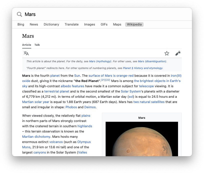 Quick Web Search
